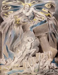 Los hijos e hijas de Job abrumados por Satanás